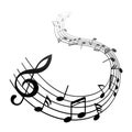 Music notes, black group musical notes - for stock Royalty Free Stock Photo